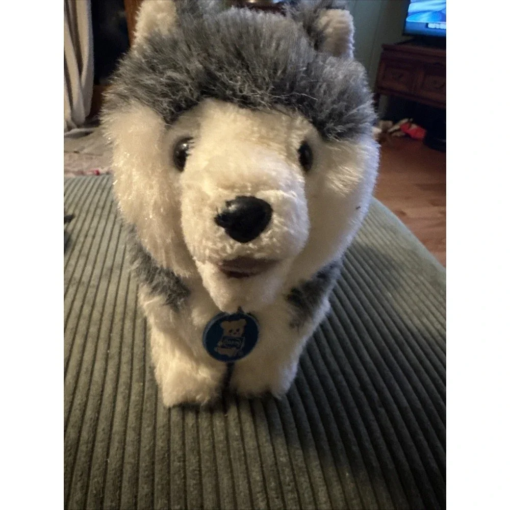 Vintage 1977 Dakin Husky Puppy Plush Dog Brown Eyes 13